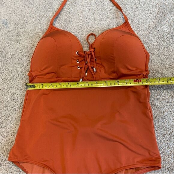 Niptuk Laceup one piece swimsuit burnt orange Sz CAN10/US8 - Picture 7 of 8